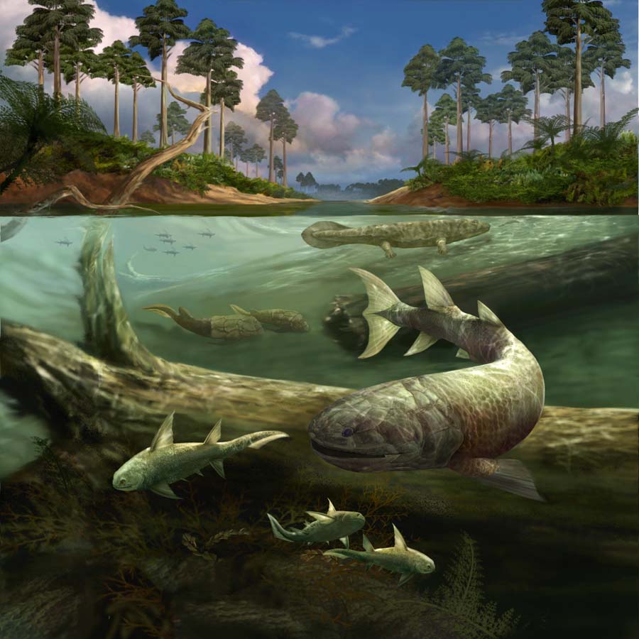 Evolving Planet Devonian Mural by Karen Carr