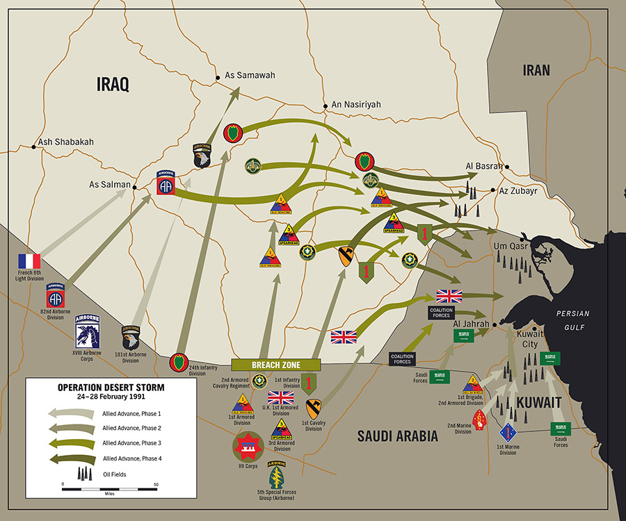 Map of Operation Desert Storm by Karen Carr