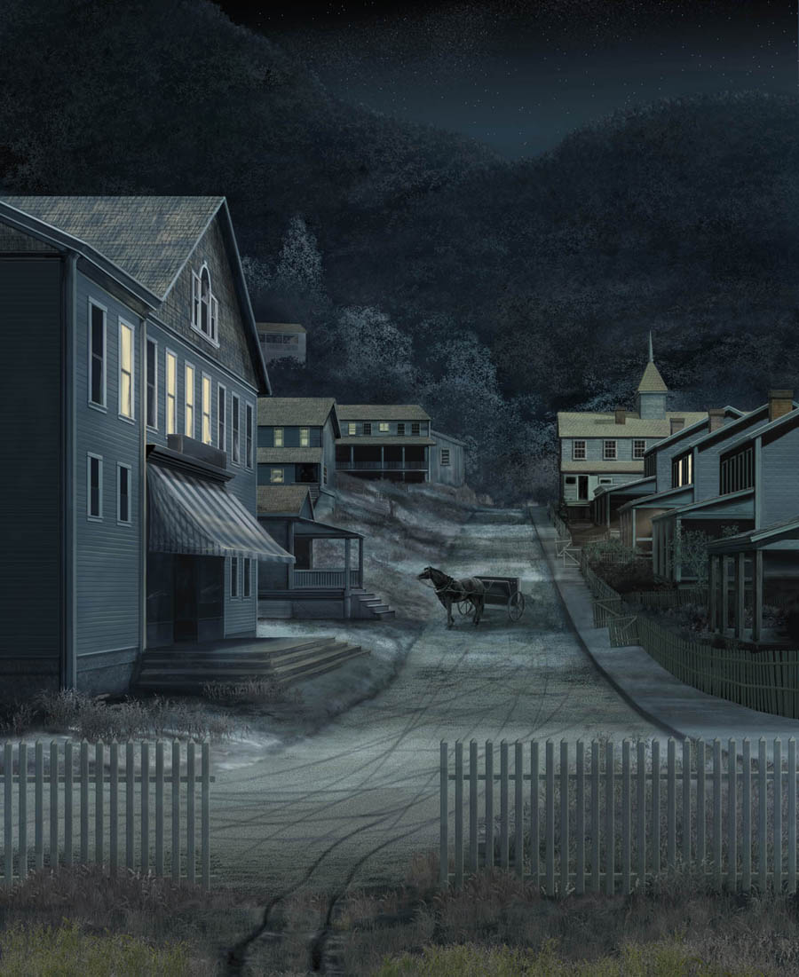 West Virginia Town at Night by Karen Carr