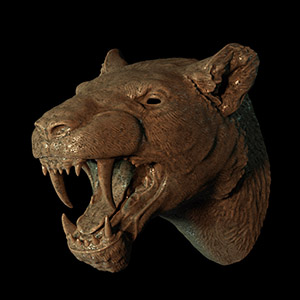 Homotherium Bust Sculpture for Montana Historical Society